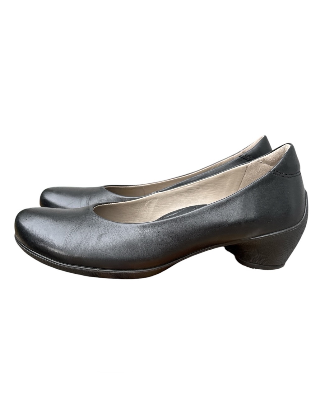Ecco Sculptured 45 Black Leather Women's Pumps 36 US 5-5.5 Office Comfort